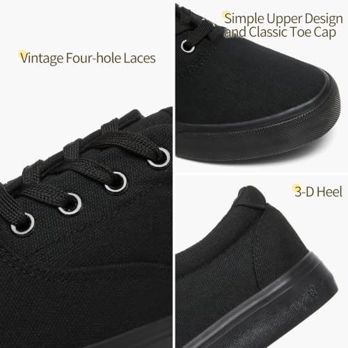 Image of yageyan Men's Low Top Canvas Walking Shoes Lace-up Fashion Sneakers Casual