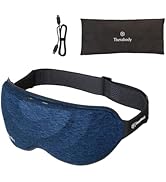 Therabody SleepMask, Eye Mask, Good Sleep, Washable, Light Shield, Relaxation, Small, Lightweight, USB-C Charging Cord