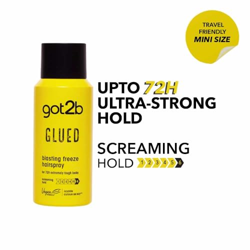 Image of Got2b Glued Blasting Freeze Hairspray for Extreme Styling, Ultra Strong Hold Level 6, Long-Lasting Fixation, Vegan Formula - 100ml