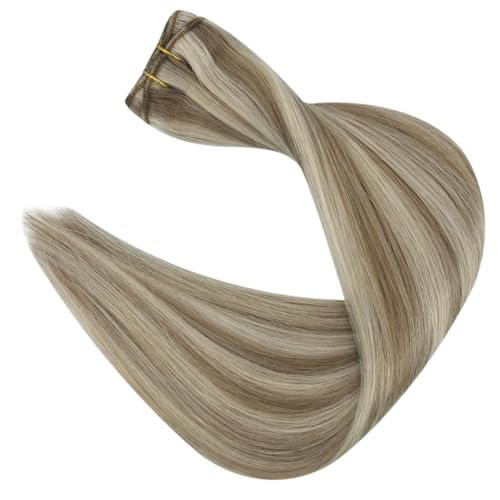 Image of Full Shine Sew In Hair Extensions Real Human Hair, 20 Inch 105G