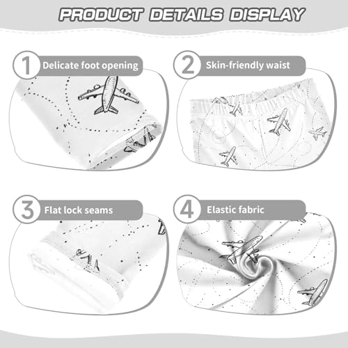 Aircraft Track Pattern Girls Leggings Ultra Soft Compression Yoga Gym Pants for Kids 4-10T3