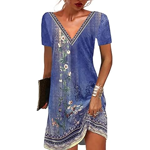 Vestido bohemio LYEAA con cuello en V y estampado floral Cover