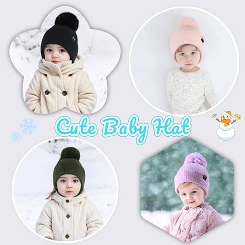 Baby Boy Dinosaur Hat Toddler Boys Winter Knitted Beanie Cute Pompom Hats for Kids2