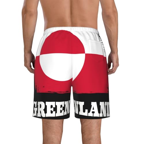 Novelty Greenlander Greenland Flag Men's Beach Shorts Quick Dry Funny Stylish Swimwear3