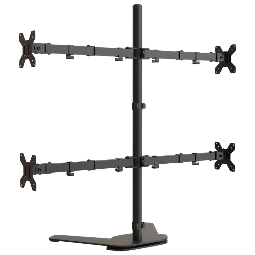 Supporto per monitor da scrivania, in acciaio nero, VESA 75/100 mm, supporto per monitor da tavolo per ufficio e lavoro domestico LH2A