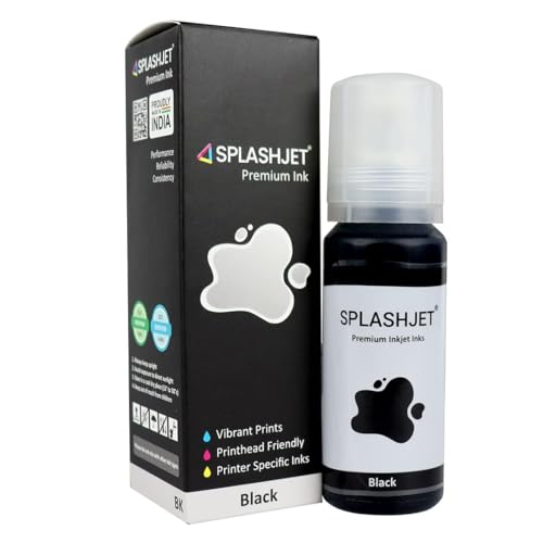 Image of Splashjet 001 Black Compatible Refill Ink for Epson L4150, L4160, L6160, L6170, L6190, L655 Printer (70g x 1 Color) Black - 501827