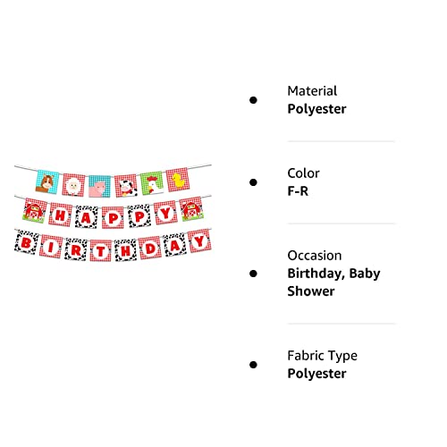 Farm Animals Theme Birthday Banner, Cartoon Farm Birthday Party Decorations For Kids Birthday Baby Shower, Farm Theme Party Decors Supplies Barnyard Party Fabric Banner Bunting Garland For Boys Girls #TOP2