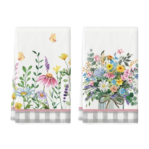 Artoidmodebuffaloplaidwildflowerfloralspringkitchentowelsdishtowels18x26inchfarmhousesummerdecorationhandtowelssetof2 Urban Country Home Decor Artoid mode buffalo plaid wildflower floral spring kitchen towels dish towels 18×26 inch farmhouse summer decoration hand towels set of 2 urban country home decor