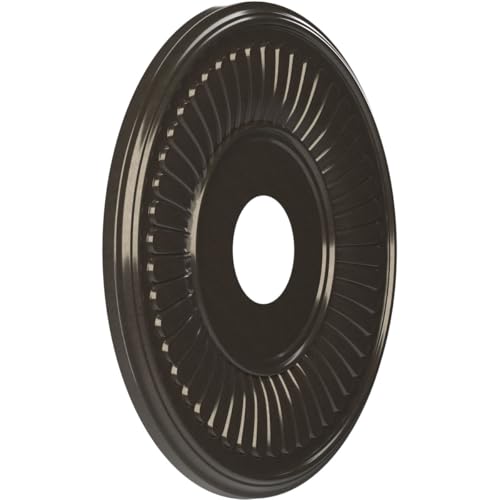Image of Ekena Millwork CMP16BECCH Berkshire Thermoformed PVC Ceiling Medallion (Fits Canopies up to 7 inch), 16 inchOD x 3 1 /2 inchID x 1 inchP, Metallic Charcoal