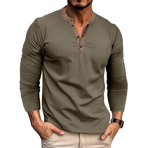 Taglie e cura: questa camicia Henley in tinta unita è progettata per uomini adulti e giovani in uno stile slim fit. Diversi stili possono avere variazioni nei dati delle taglie anche se condividono la stessa dimensione. Si prega di fare riferimento alla nostra tabella delle taglie per scegliere la camicia Henley casual più adatta a voi. Lavare a mano in acqua fredda o in lavatrice, non candeggiare.
