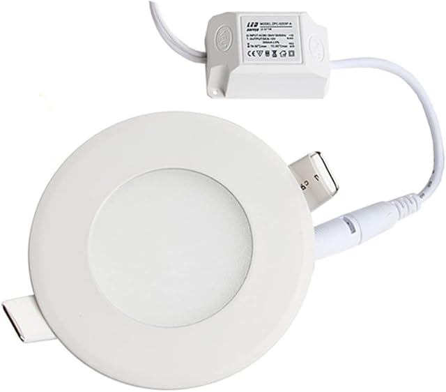 LED Panel 3Watt Round Recessed Ceiling Panel Down Light Ultra-Slim Lamp Ultra-Thin 3 watt White 6000K