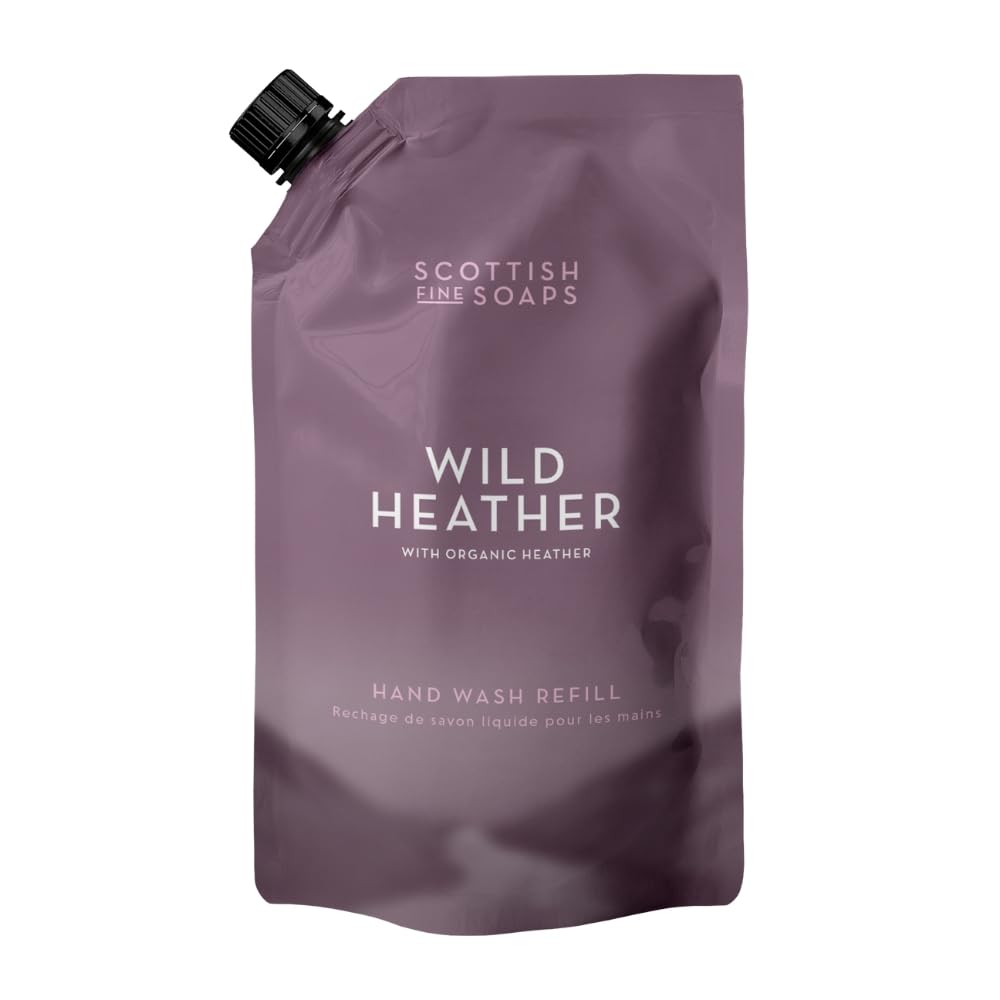 Scottish Fine Soaps Wild Heather Hand Wash Refill 1.2L – Eco-Friendly Hand Wash Refill Pouch with Panthenol and Heather Extract