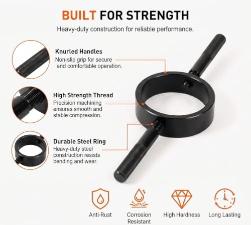 Image of Motorcycle Fork Spring Compressor Tool Kit - Universal Compression Service Tool for Inverted & Conventional Forks, Heavy-Duty Single-Handed Operation Set for Seal Replacement & Oil Change