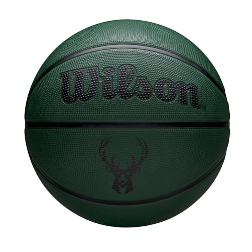 Wilson NBA Team Tribute Solid Basketball, Mit Pro-Nähten, Luftstabilität und Performance-Außenhülle, Für das Spiel im Freien, Material für alle Oberflächen, Team: Chicago Bulls, Farbe: Rot, Größe: 5