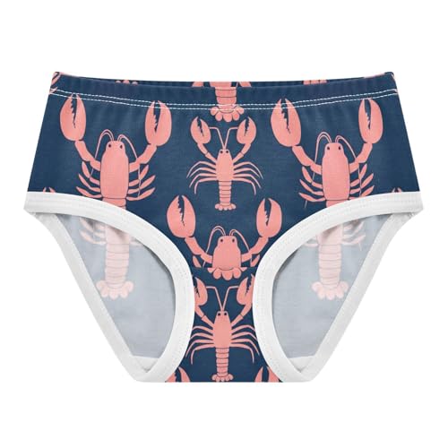 Cotton Girls Underwear Toddlers Cute Peach Lobster Dark Blue Girl Panties Cute Pattern Kids Briefs Undies 2t
