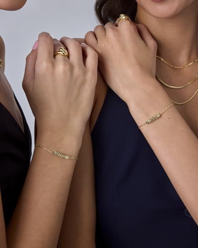 PAVOI 14K Gold Plated Friendship Matching Adjustable Bracelets for Women | Gold Best Friends Bracelet Set | BFF ILYSM Bracelet Pack4