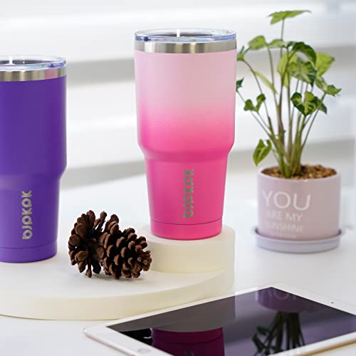 Image of BJPKPK 30 oz Tumbler with Lid and Straw, Insulated Stainless Steel Cup | Double Wall Vacuum, BPA Free, Leak Proof, Keeps Hot /Cold, Travel & Beach Ready, Car Holder Fit, Purple