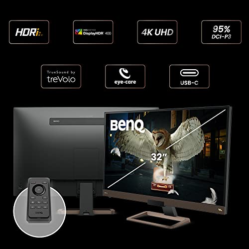 Image of BenQ EW3280U 32 inch 4K Monitor | IPS | Multi Media with HDMI connectivity HDR Eye-Care Integrated Speakers and Custom Audio Modes