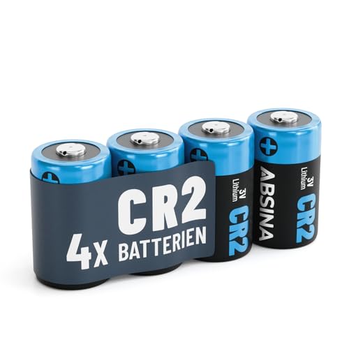 ABSINA 4X CR2 Batterie 3V Lithium für Kamera, Fotoapparat & vieles mehr - CR2 3V Batterie auslaufsicher & mit Langer Haltbarkeit - Kamera Batterien - CR2-Batterie