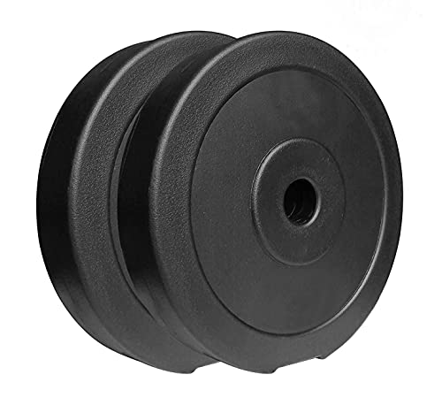 Image of VP.V.C Weight Plates, Filled with Concrete, Vinyl Standard Weights Plates, Set for Weight Lifting, Home Gym Fitness Workout (Color : Black) (Shape : Button)