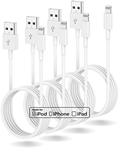 4 Pack 3ft iPhone Charger Apple MFi Certified, Apple Lightning to USB Cable 3 Feet,Fast Apple Charging Cable Cord 3 Foot for iPhone 14 Pro Max/13/13 Mini/13 Pro/12/11 Pro/11/XS MAX/XR/8/7/6s/5S/iPad