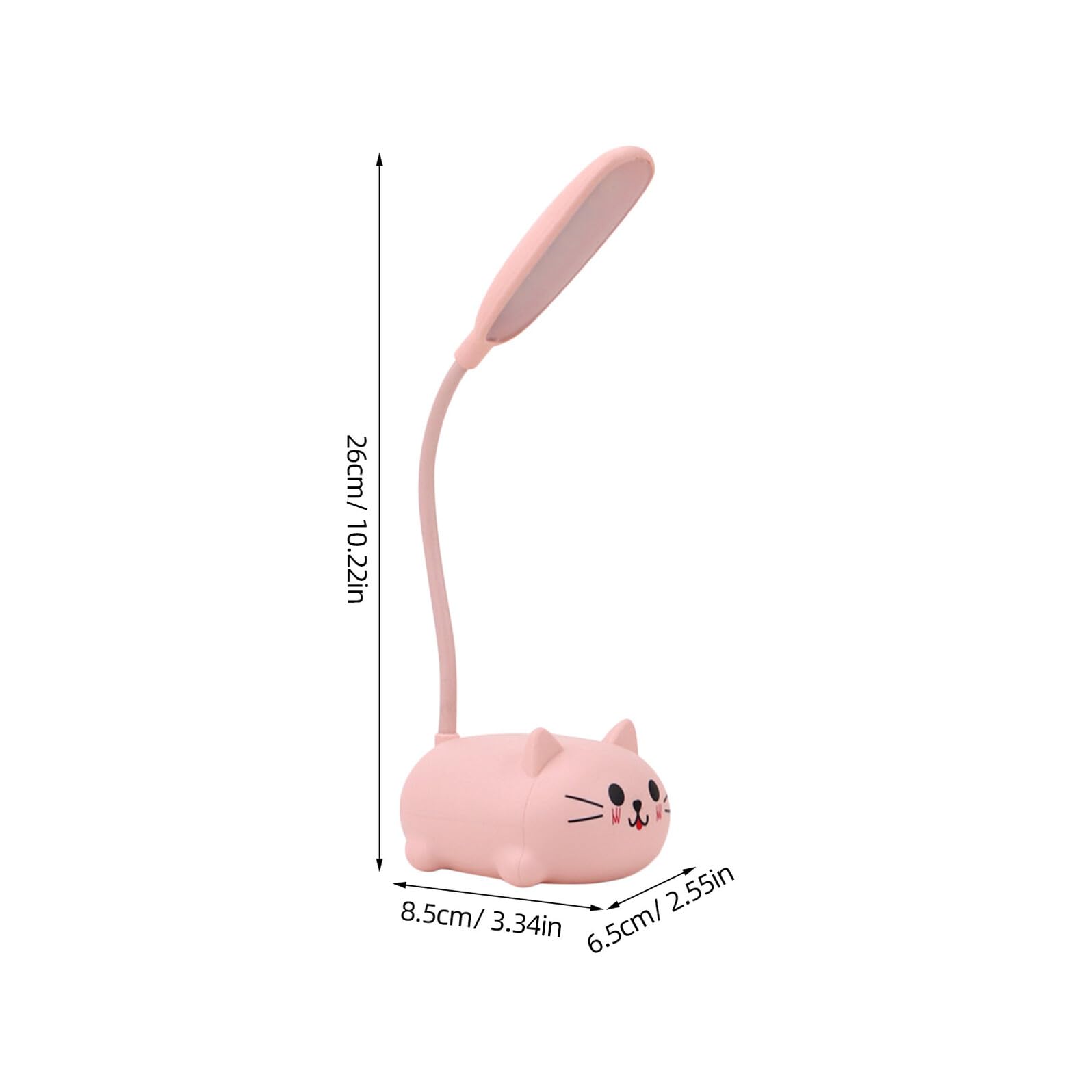 iplusmile Lampe de Bureau Fille Rose en Plastique de Chat, Lampe de Table Kawaii Pratique et Décorative, comme Veilleuse pour Filles et Présent