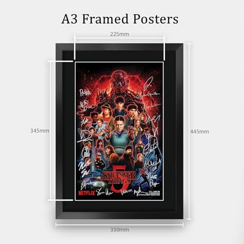 HWC Trading Strange Hawkins Thing Season 5 Geschenke Gedrucktes Signiertes Autogramm Foto für Fans von Fernsehn Memorabilien - A3 Gerahmt