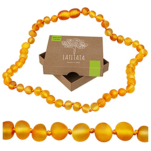 RAW Baltic Amber Necklace - RAW Unpolished Baltic Amber Beads - GIA Certified Baltic Amber Necklace