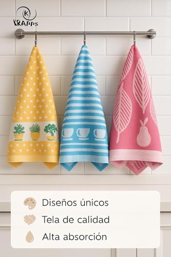 Miniatura 5 de Krapps - Paños De Cocina 100 Algodon Fabricado En Portugal - Trapos Cocina Algodon, Paños Cocina Algodon Rizo, Trapos De Cocina, Toallas Cocina
