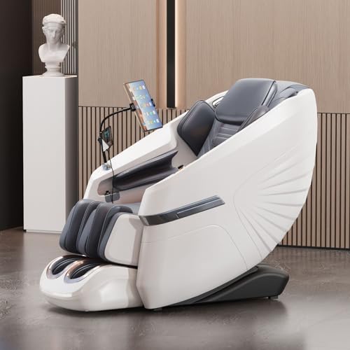 Poltrona da massaggio 4D in edizione limitata, poltrona da massaggio Shiatsu a gravità zero, 5 programmi di massaggio professionali, binari SL, pressoterapia, termoterapia, riflessoterapia ( Color : W