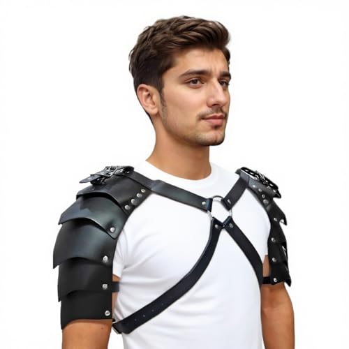 Men's Double Shoulder Harness Belt, Body Chest Harness for Men, Adjustable PU Leather Male Punk Chest Belt Muscle Show Fashion Costumes for Cosplay Party