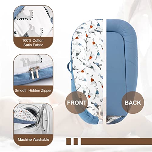 Baby Lounger Baby Nest Lounger Seat Sleeping Bed For Newborn Nest Co Sleeping Bed Machine Washable,Dinosaur #TOP4