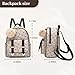 I IHAYNER Girls Fashion Backpack Mini Backpack Purse for Women Teenage Girls Purses PU Leather Pompom Backpack Shoulder Bag (Khaki)