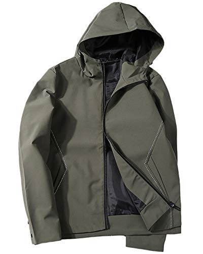 Chiusura: cerniera AnyuA Light Bomber Jacket Giacca Uomo Esercito Verde 3XL