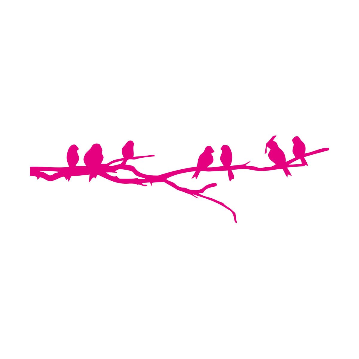 Wall Stickers Birds Branch Natural Fauna 33x110cm Removable Without Leaving Glue Large Rosered