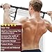 AmazeFan Pull Up Bar, Doorway Mount with Ergonomic Grip - Fitness Chin-Up Frame for Home Gym Exercise, 400 lbs Capacity, Alloy Steel, Foldable - Includes 2 Wrist Straps & Workout Guide