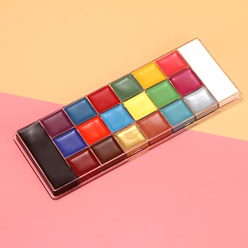 yeacher Kit profissional de pintura facial e corporal 20 cores paleta à base de óleo maquiagem cospl