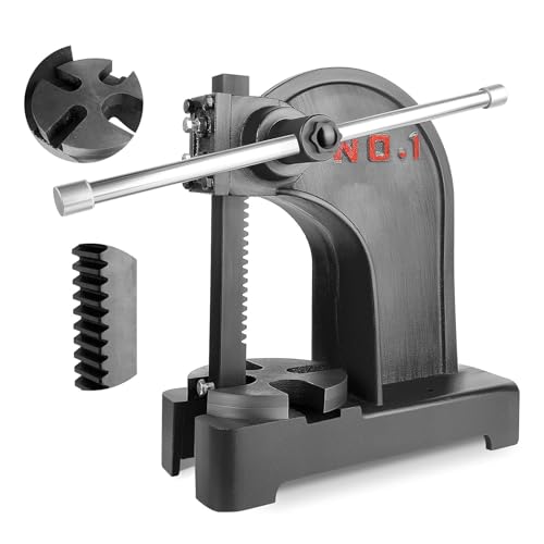 Image of Vohala 2 Ton Arbor Press, Manual Arbor Press, 8.5" Maximum Height, Cast Iron Heavy-duty Manual Desktop Arbor Press, Precision Hand Press for Stamping, Bending, Stretching, Forming (1 Ton)