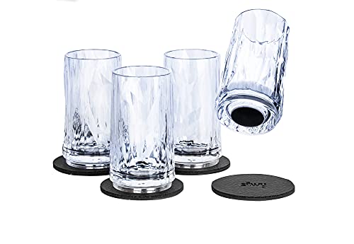 silwy® Gafas magnéticas de plástico de alta tecnología Shot incl. almohadillas de nano-gel de metal Cover