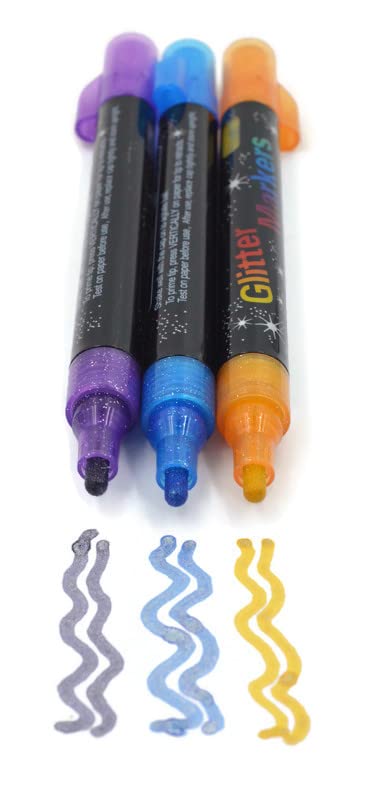 The Art Box Glitter Markers, Sparkle Markers, Unique Arts and Crafts Supplies, 3 Count