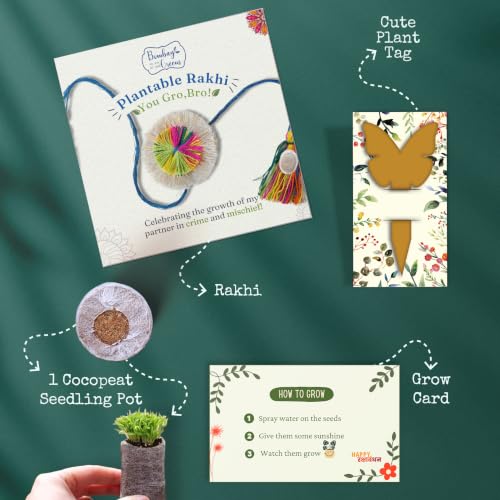 Image of Bombay Greens Plantable Rakhi for Brother, Multi Flower