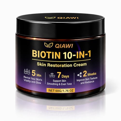 QIAWI Biotin 10-in-1 Skin Cream Daily Moisturizing Face Cream with Collagen.
