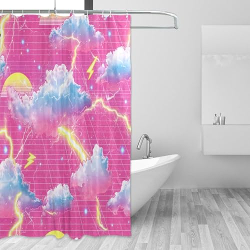 Rideau de douche imperméable avec crochets 168 x 183 cm