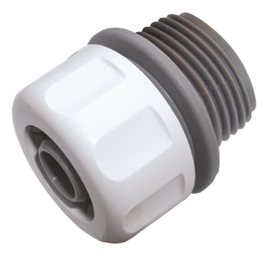 Garden Hose All Connectors Fittings Universal Standard Hozelock Valves Male Female Compatible White (Hose Mender 1/2" with 3/4BSPM)