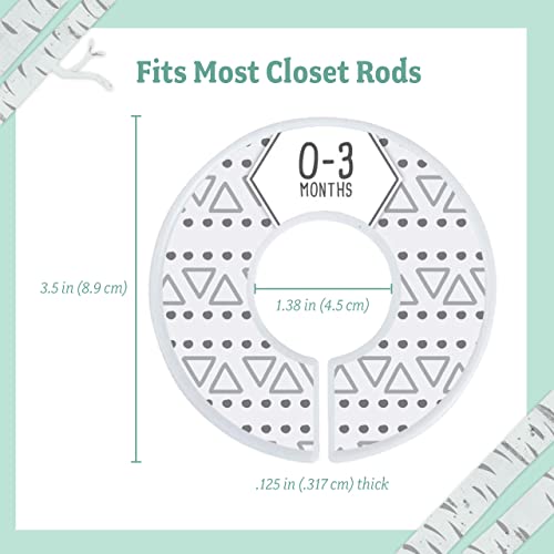 Baby Nest Designs Wardrobe Dividers for Baby Clothes [Unisex Boho] - 7x Baby Clothing Size Age Dividers from Newborn Infant to 24 Months - Floral Baby Clothes Dividers and Nursery Closet Organizer