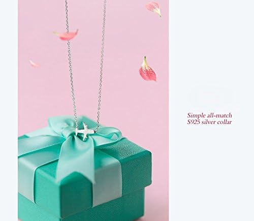 Helen de Lete Original Frosted Women's Airplane 925 Sterling Silver Collar Necklace for Women - Image 2