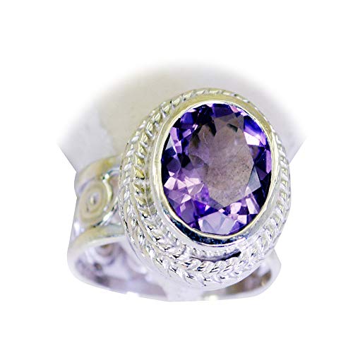 Bague améthyste vintage argent femme pour demande en mariage