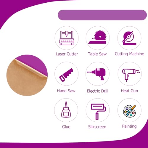 Image of 2 Pack Round Acrylic Sheet, 2.7~3mm Thick Acrylic Plastic Sheets Plexiglass Boards for Laser Cutting and DIY Craft Projects (Translucent Purple, 14 Inch Diameter)