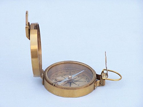 Brújula clinómetro náutica Hampton Nautical con caja de madera 4" miniatura 7
