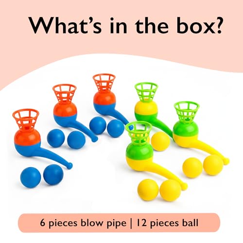 Image of SNAPTRON Return Gifts for Kids, 6Pcs Magic Blow Pipe & 12Pcs Floating Ball Birthday Return Gift for Kids Creative Magic Blowing Ball Toy Party Game for Kid & Adults